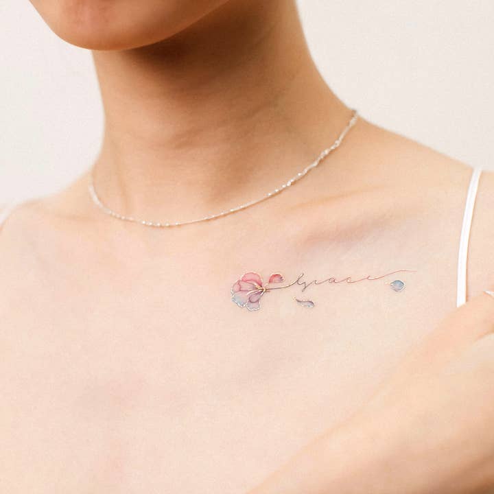 PAPERSELF - Wholesale Temporary Tattoo - Flower Script Temporary Tattoos Stickers3