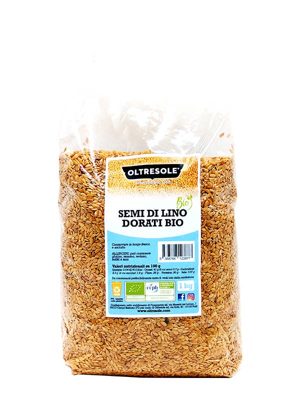 Oltresole - Vente Graines - GRAINES DE LIN DORÉES BIO 1 Kg