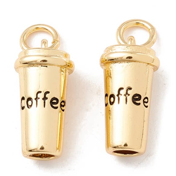 Breloque à café Gold Cup of Ambition pour la vente par The Charm Bar Company