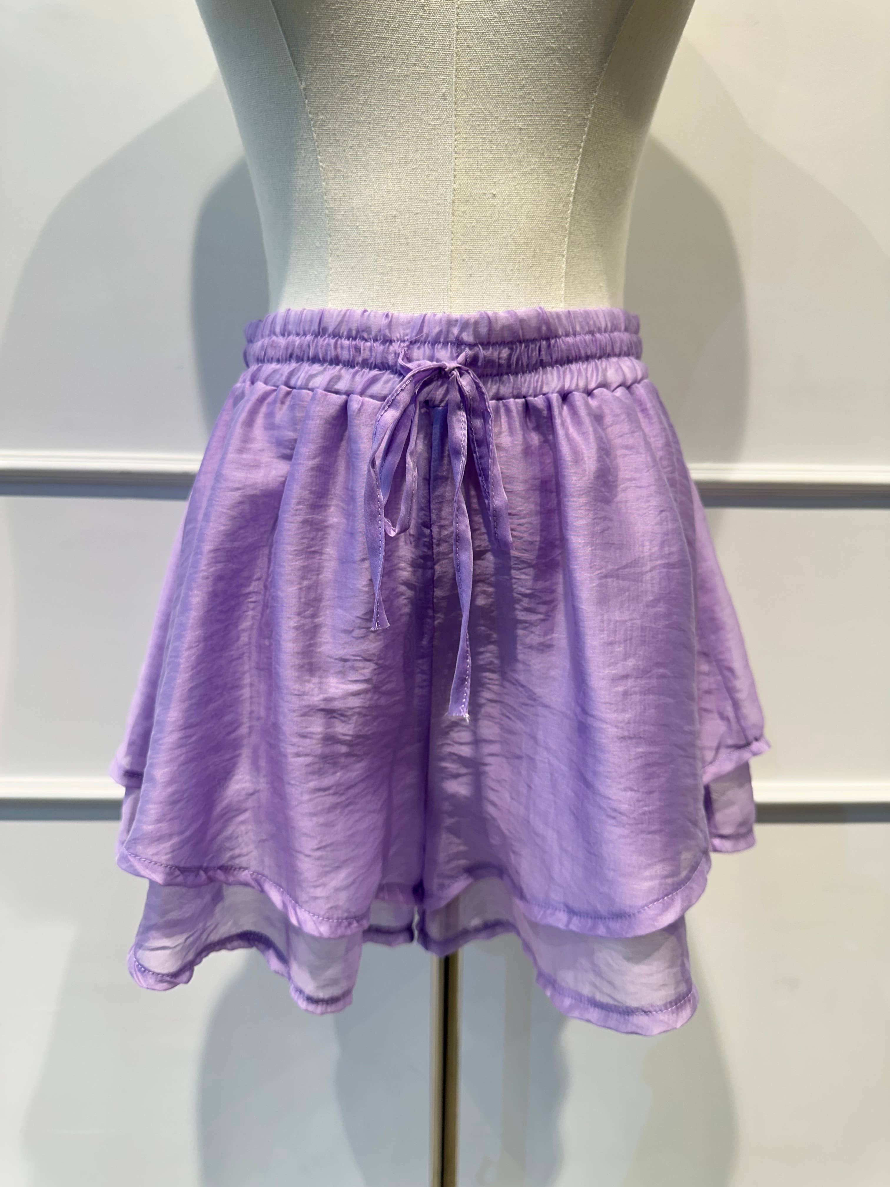 AMARIA - Vente Ensemble haut et short (PAS d'intérieur) - Femme - Ensemble Voile à Volants –Top Fluide & Short 767367482
