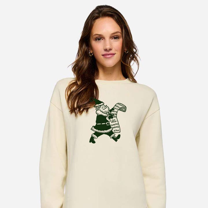 Sweatshirt de week-end Père Noël socialement conscient pour la vente par Megan Lee Designs