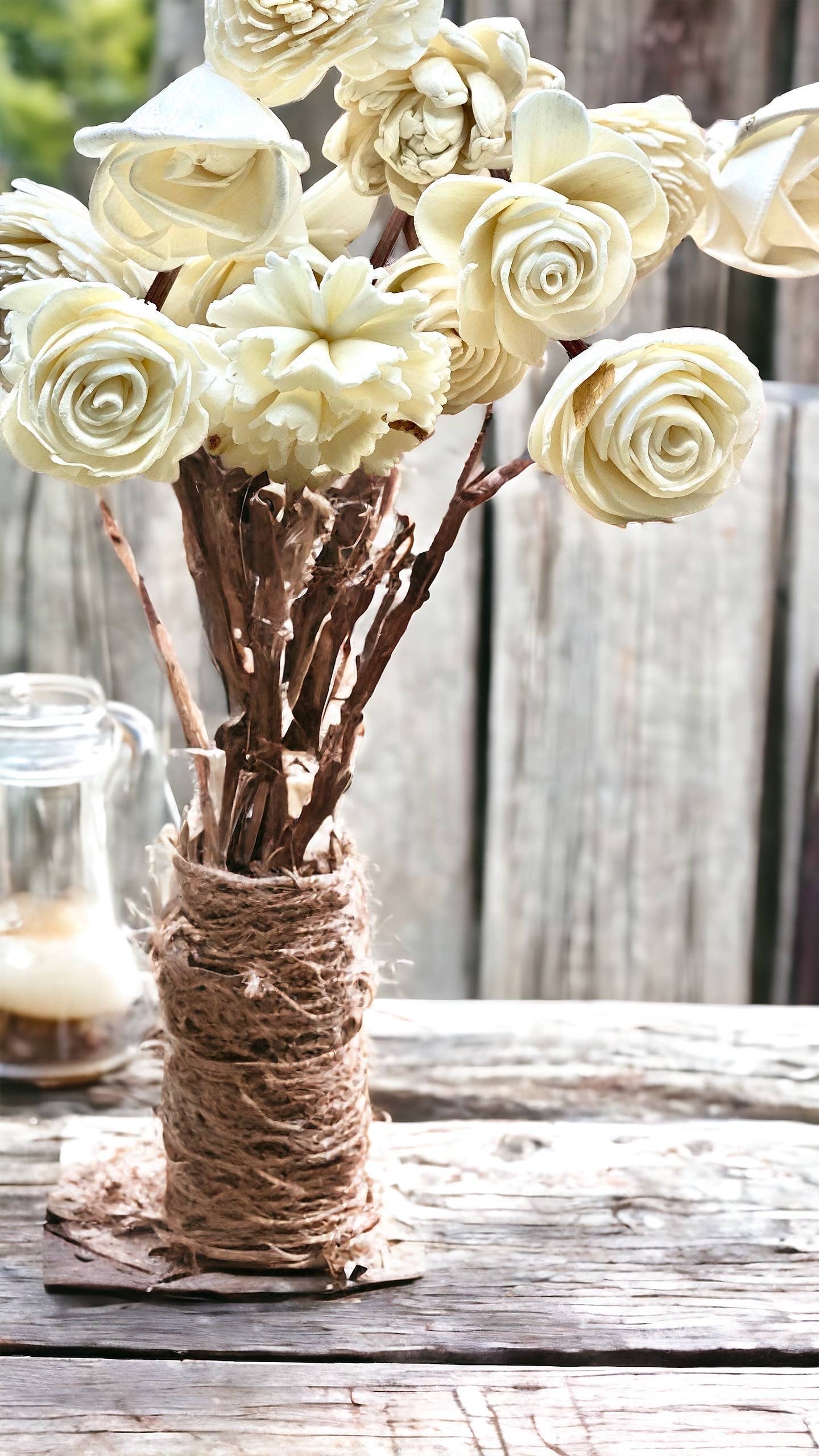 Sunsum Intentional Living – wholesale Konstgjorda blommor – Blandade mini Sola-träblommor med 23 cm rottingpinnar för doftspridare9