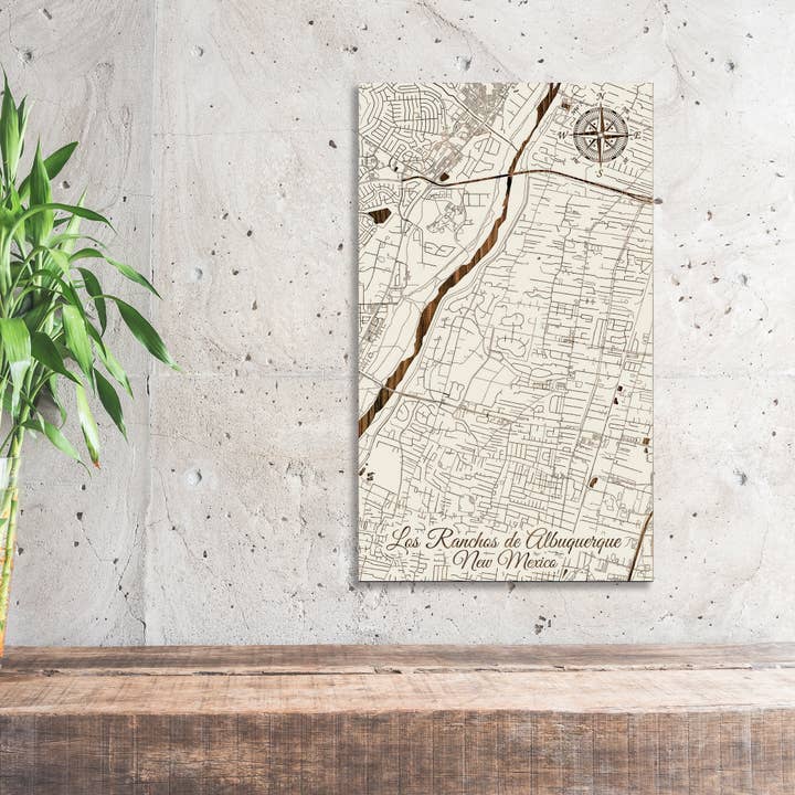 New Mexico: Los Ranchos de Albuquerque Street Map for wholesale by Fire & Pine