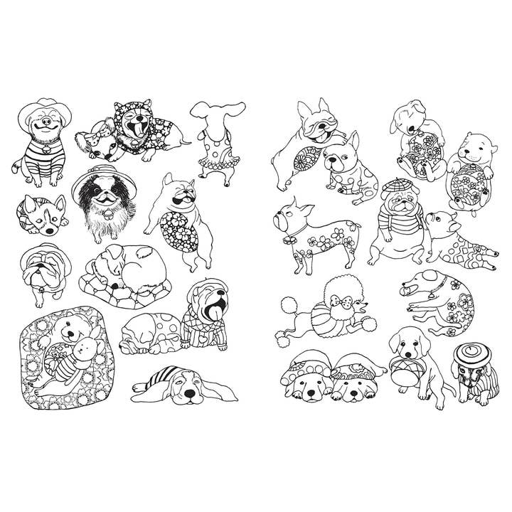Hachette Book Group - Wholesale Coloring & Activity Book - Adult - A Million Dogs Coloring Book3