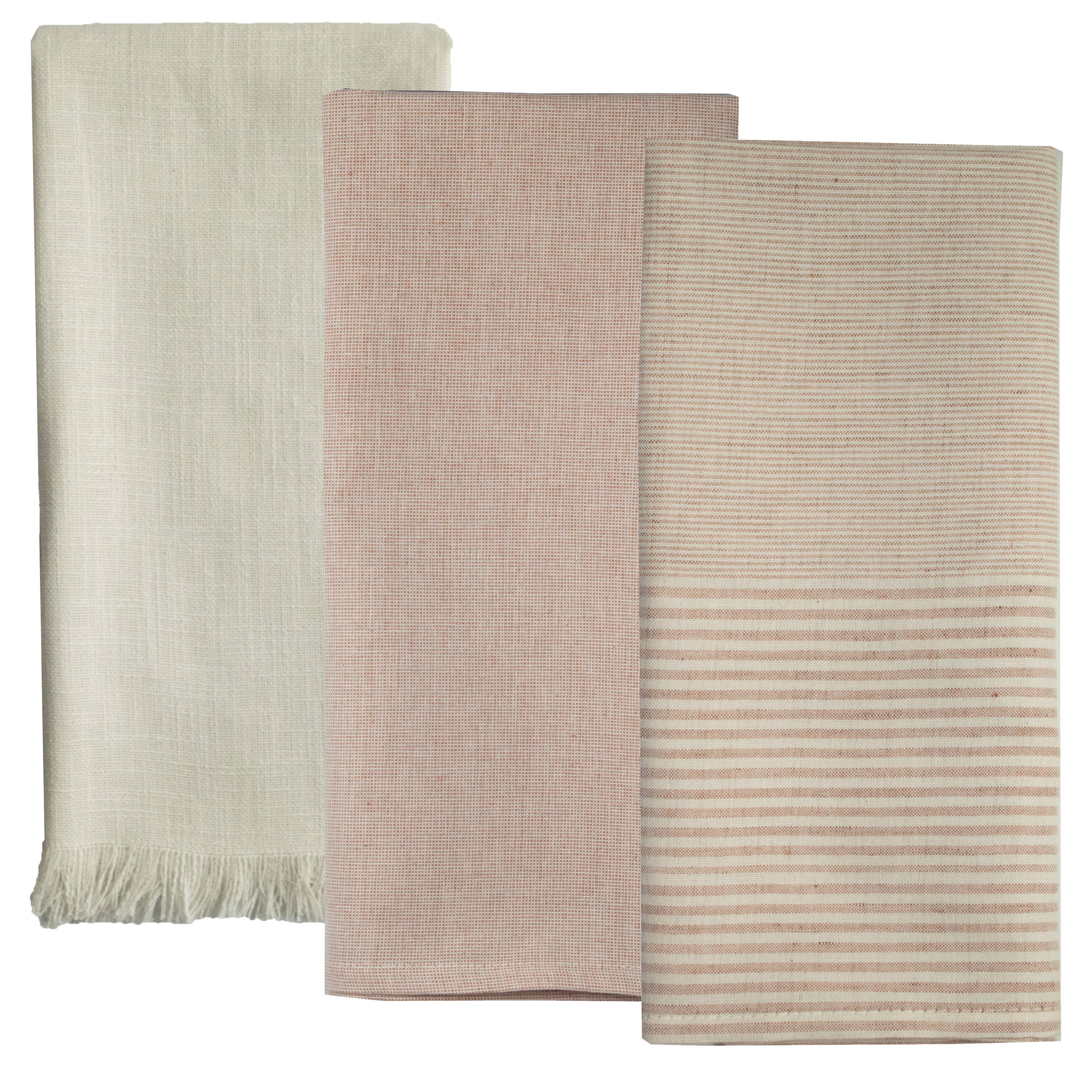 Dunroven House - Wholesale Tea Towel - Everyday Essentials Tea Towel Set - Farmhouse Stripe Natural4