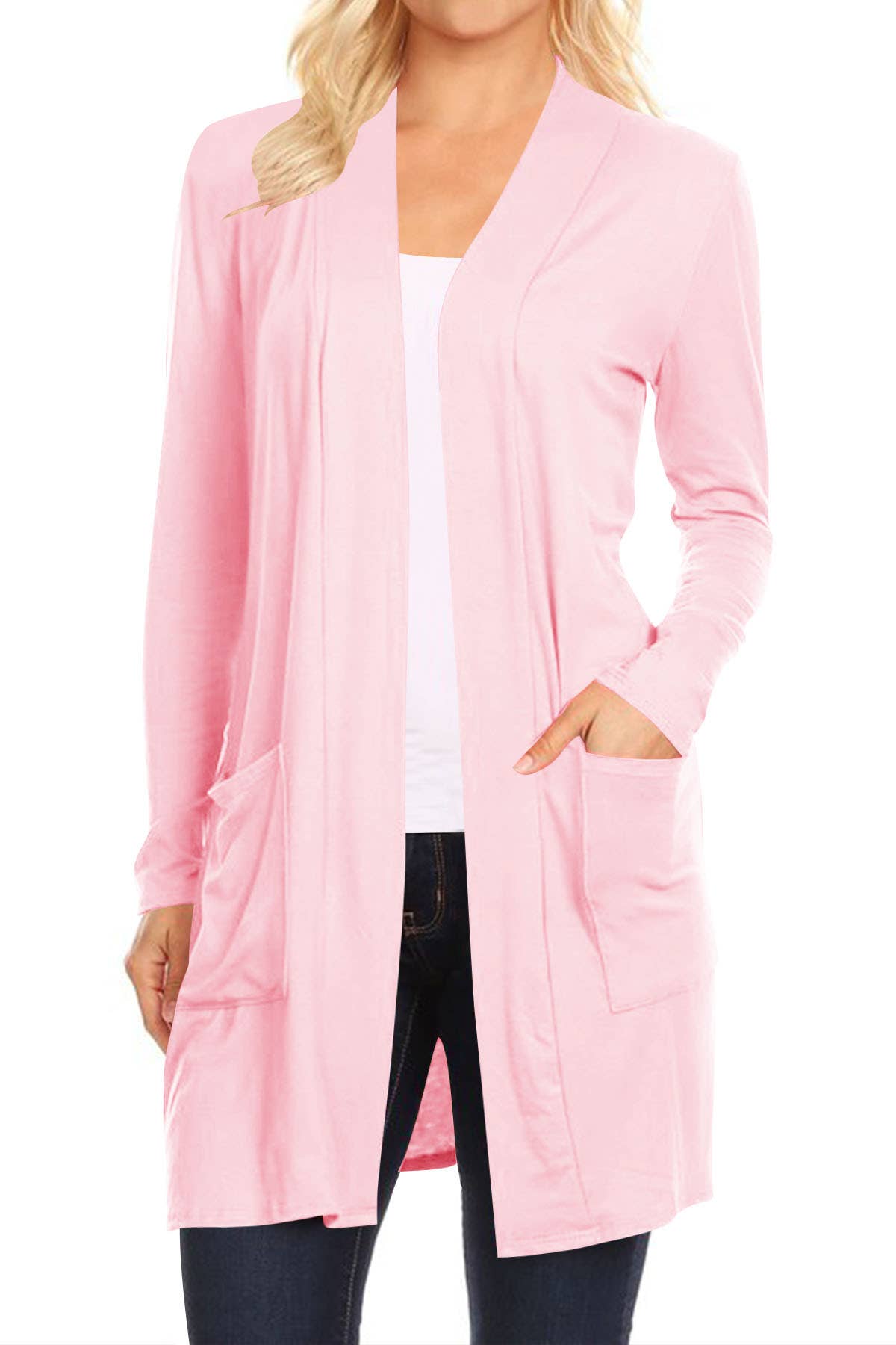 MOA COLLECTION - Wholesale Cardigan - Women's - Casual Solid Open Front Basic Cardigan Jacket7