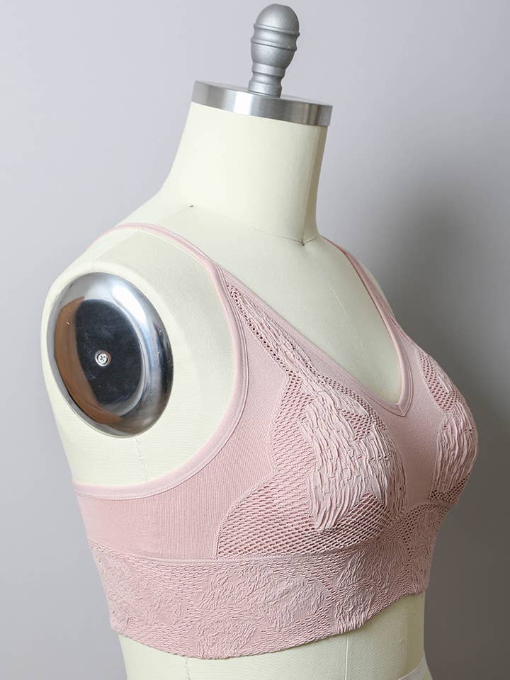 Leto Accessories - Wholesale Bralette – Women's - Chic Plus Size Textured Seamless Padded Brami11