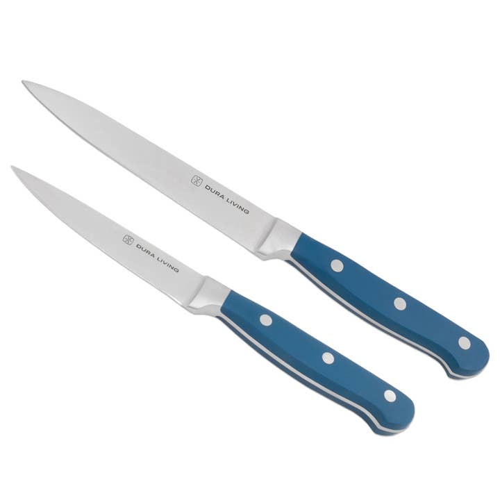 Ensemble de couteaux de cuisine Superior, 2 pièces, bleu royal pour la vente par Dura Living LLC