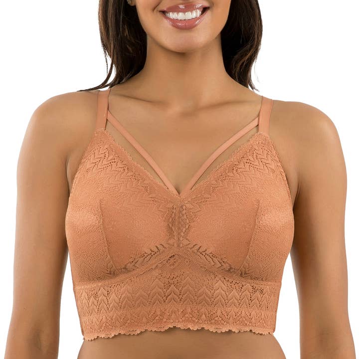 PARFAIT Mia Lace P5951 Women's Full Busted Lightly Padded Wire Free Bra - Cork for wholesale by PARFAIT