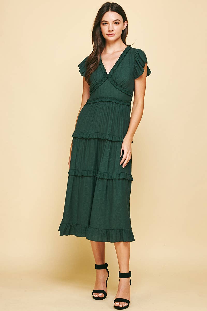 PINCH - Wholesale Dress - Women's - RUFFLED TEA LENGTH DRESS - 3597D43