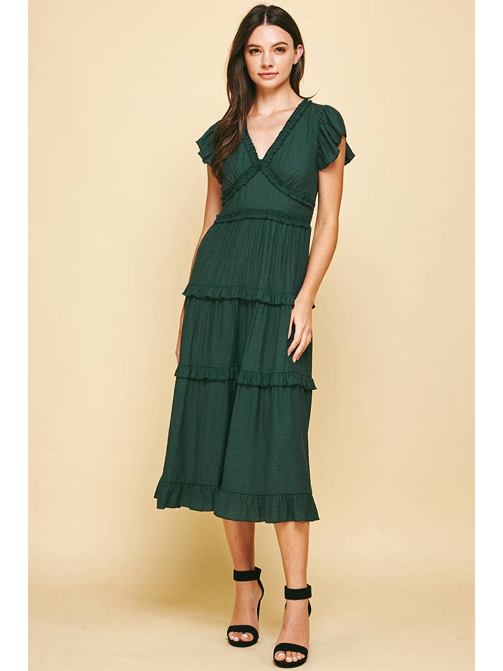 PINCH - Wholesale Dress - Women's - RUFFLED TEA LENGTH DRESS - 3597D43