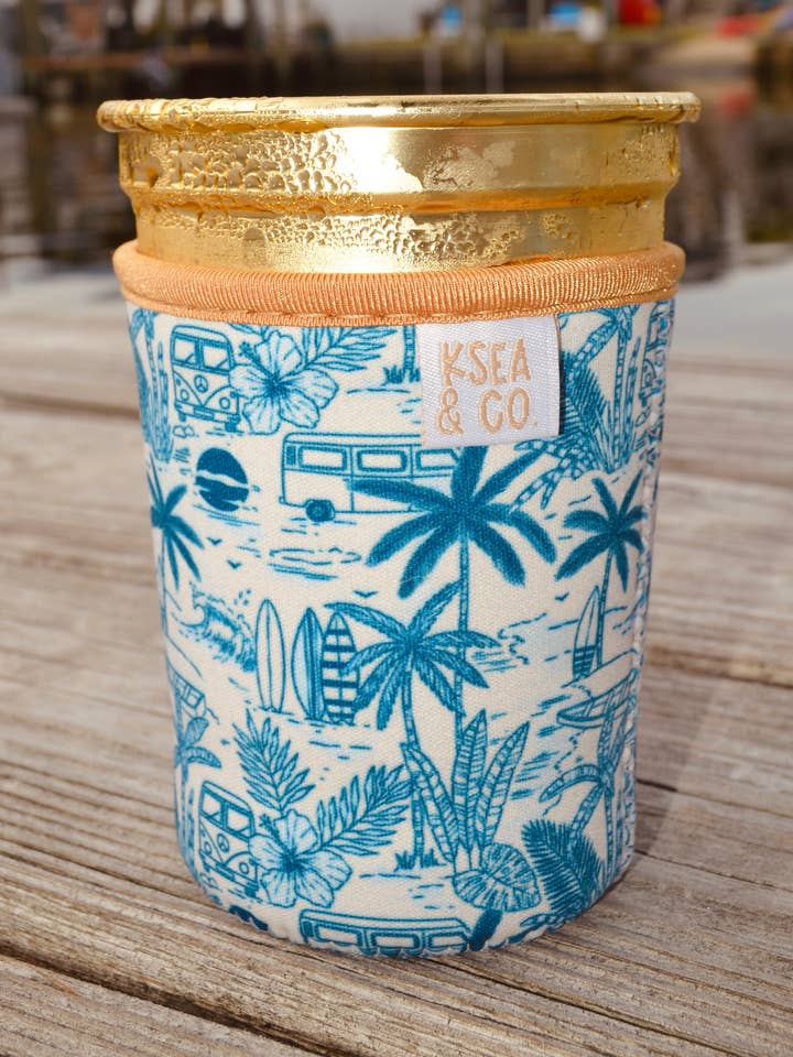 Palm Beach Iced Coffee Drink Sleeve for wholesale by Ksea & Co