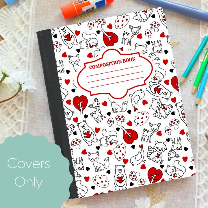 Couverture de Cahier de Composition Amour de la Forêt pour la vente par Oily Graphic Creations