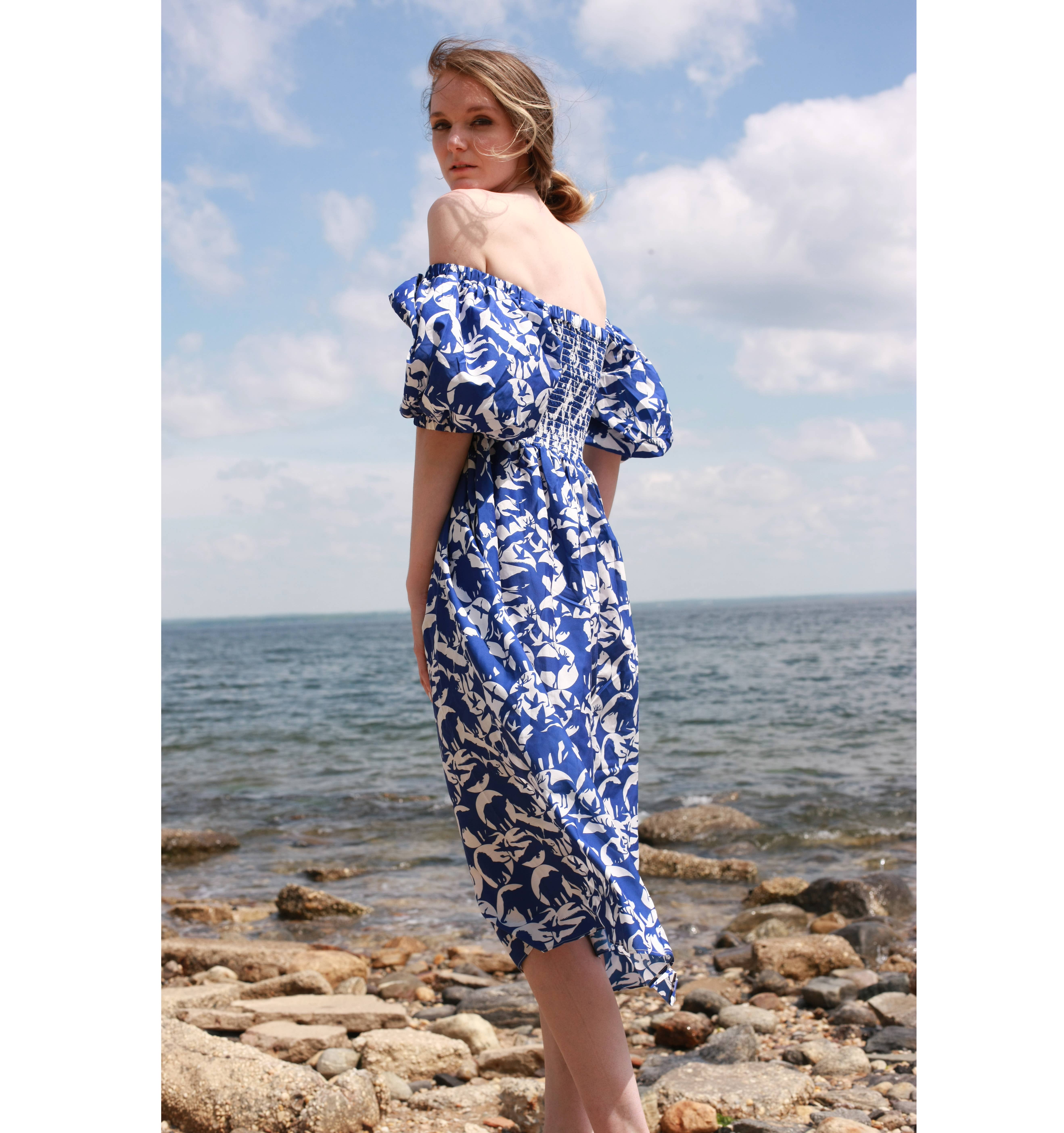 Jessie Zhao New York - Wholesale Dress - Women's - Animal World Smocked Cotton Silk Dress13