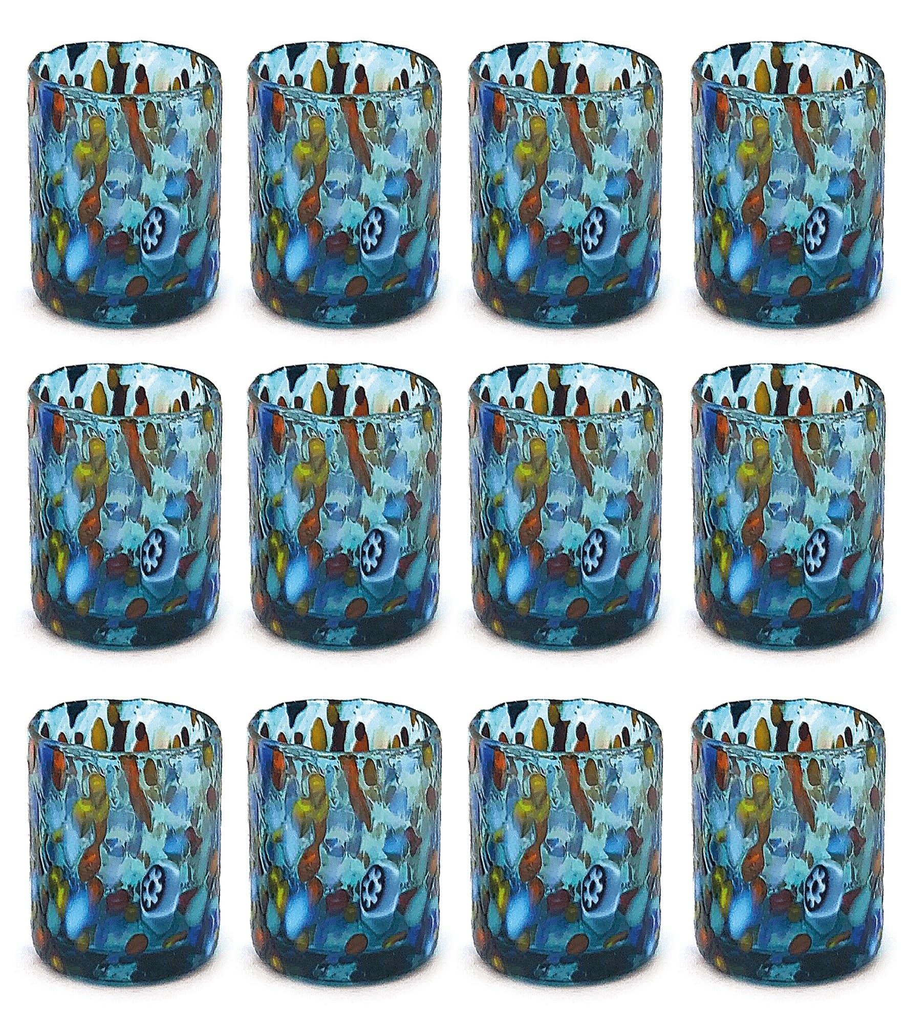 Mazzega Art & Design - Wholesale Shot Glass - Hand-Blown and Handcrafted Glass SHOT Glasses for Tequila with Murano Murrine The Colors of Murano Model SHOT 70 ml. Made in Italy2