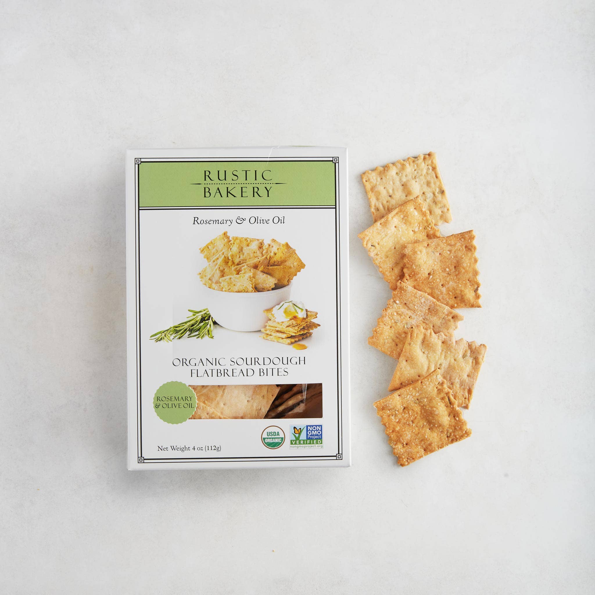 Rustic Bakery - Wholesale Crackers - BITES - Rosemary & Olive Oil Box2