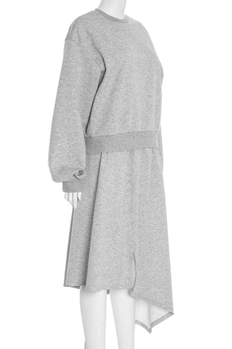 GREY Asymmetrical Skirt Set for wholesale on Faire5