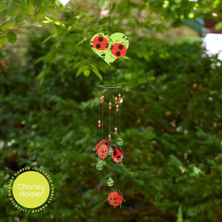 Charley Harper Ladybug Spiral Wind Chime Mobile – 30” for wholesale by GeoCentral