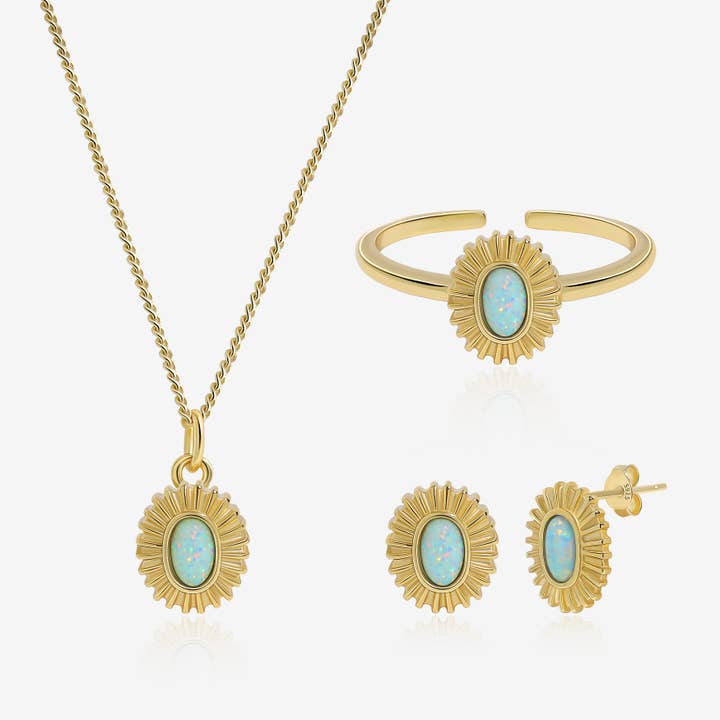 Sunflare Opal Jewelry Set for wholesale by Meissa Jewelry