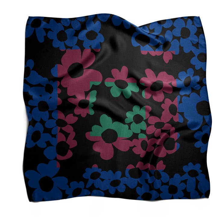 ECLIPSE FLORAL Scarf | Blue for wholesale by Bloom