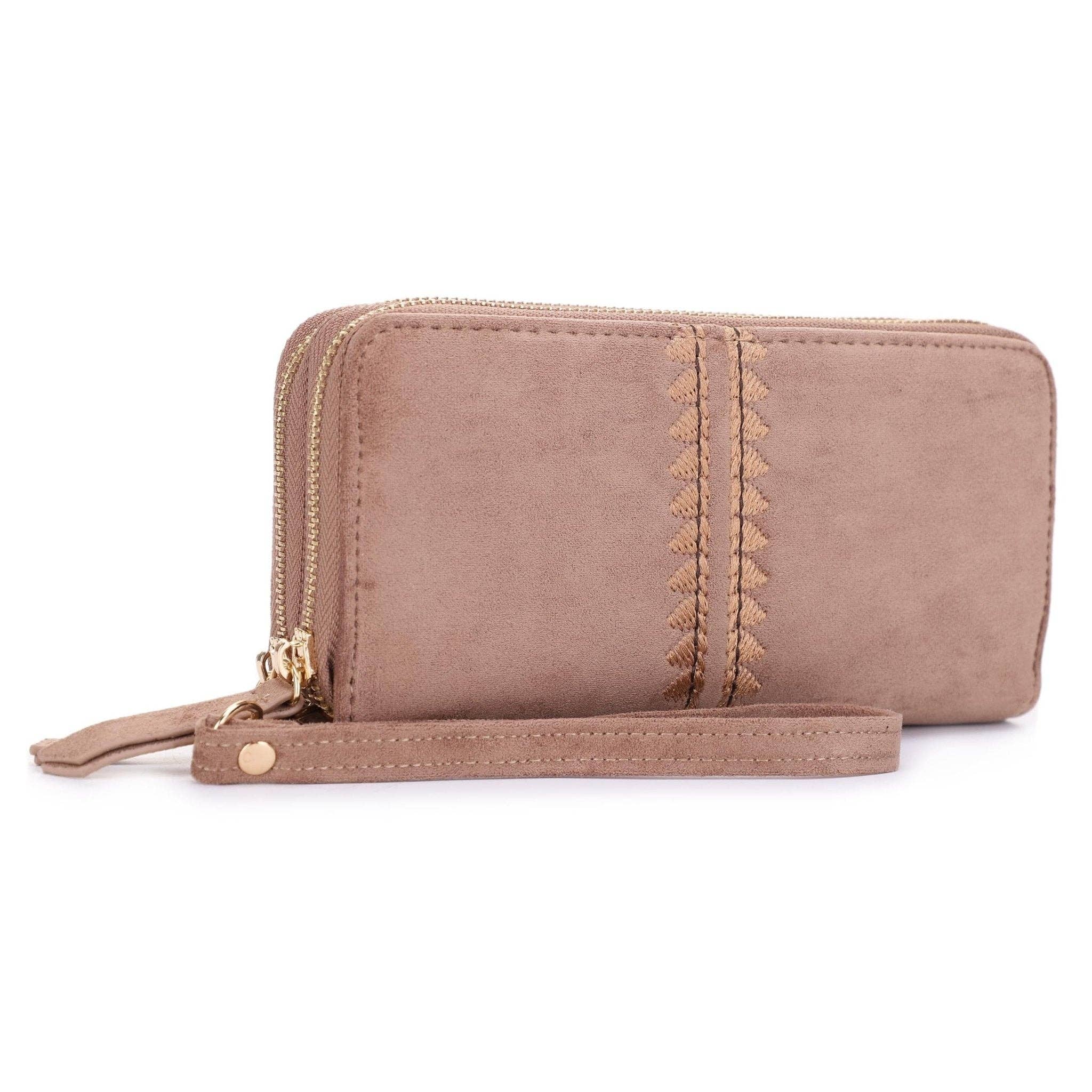 MiMi Wholesale - Wholesale Wallet - Women's - ES60164SU Sherrie Suede Double Zipper Wallet9