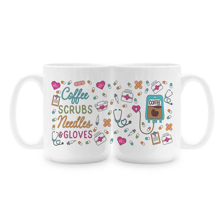 Clairmont & Co - Wholesale Coffee Mug - 15oz Coffee Mug - Nurses Gift Coffee Scrubs Needles Gloves