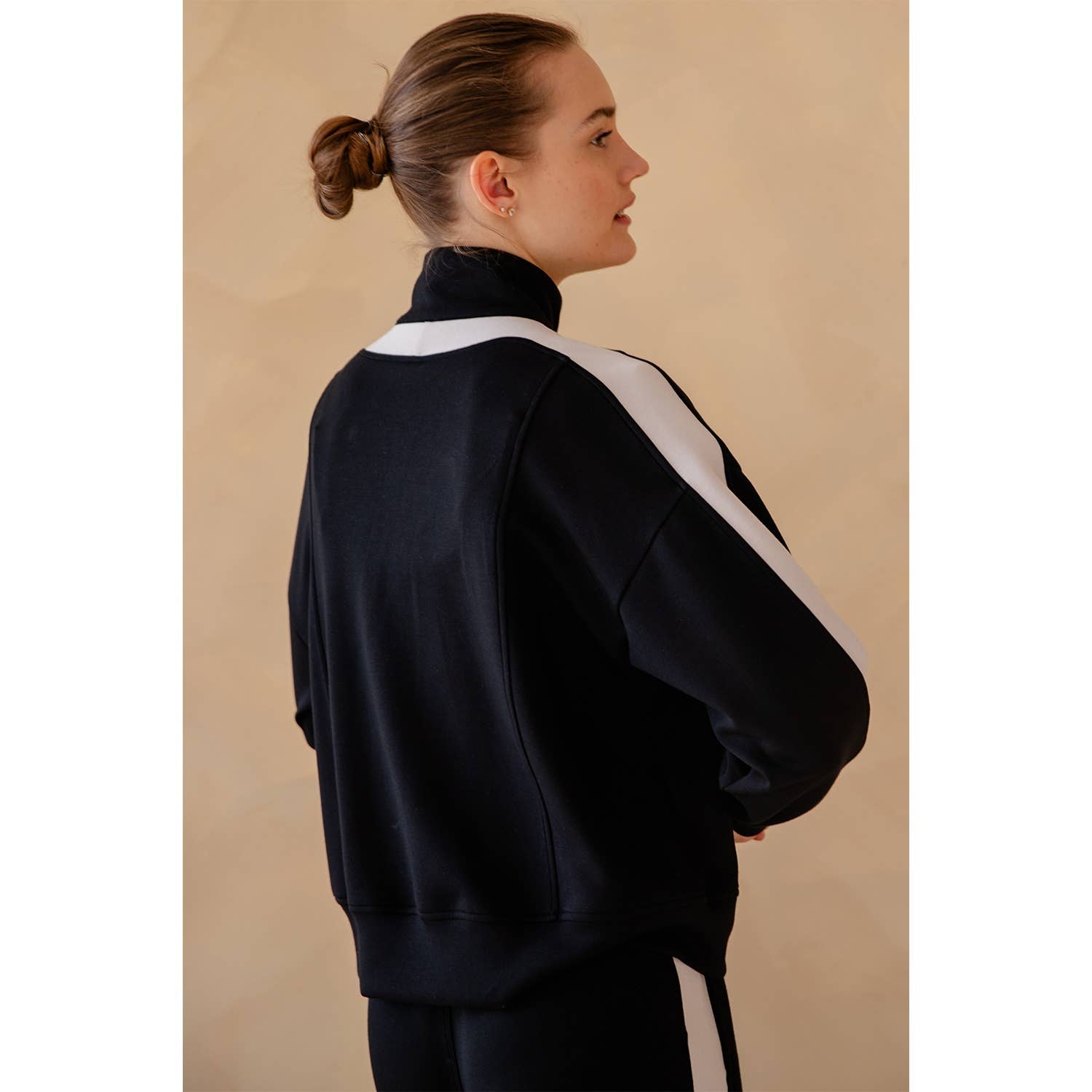 Rae Mode - Wholesale Athletic Jacket - Women's - MODAL SCUBA STRIPING ZIP UP JACKET6