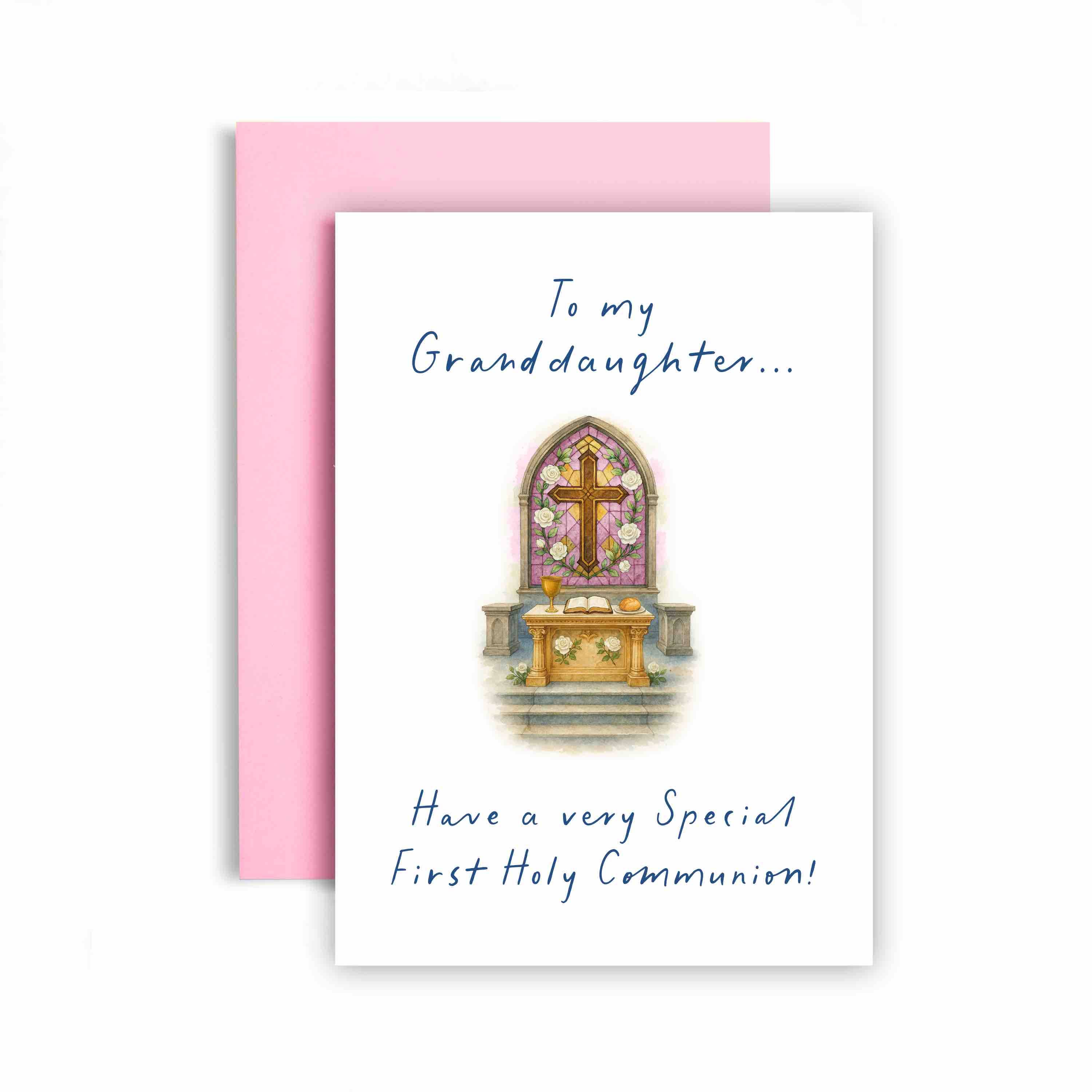 Huxters – wholesale Religious card – On a Special first Holy Communion Gold Chalice Card3