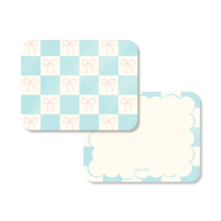 Notecards Checkered Bows Pattern for wholesale by Elaine Girls