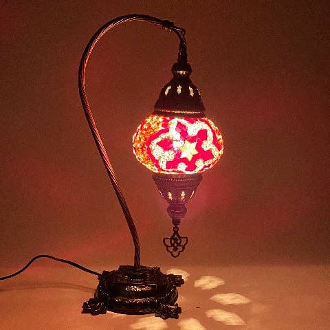 Paykoc Imports, Inc - Wholesale Accent/Desk Lamp - Turkish Mosaic Camel Neck Lamp - 8.75"x16.25" - DB2 - Assorted Colors6