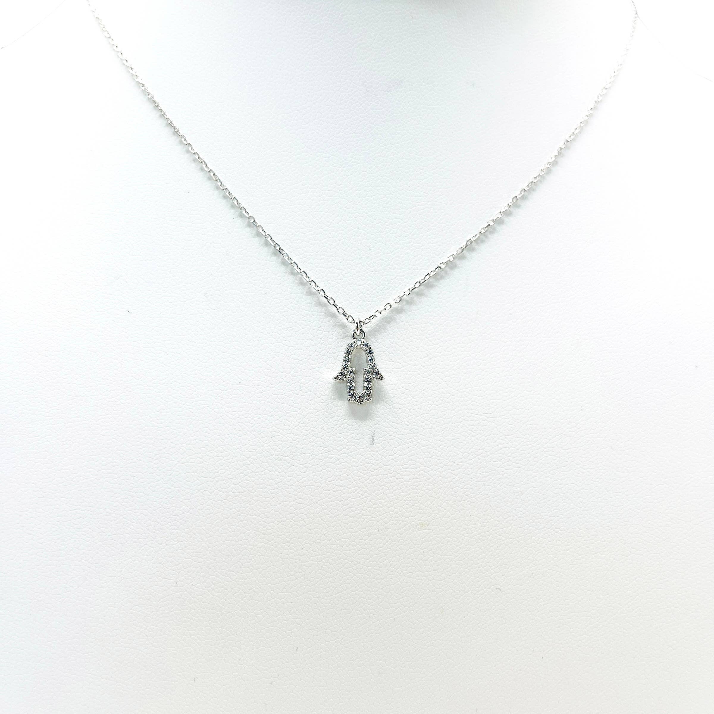 Loli - Wholesale Pendant/Charm Necklace - 925 Sterling Silver Dainty Hamsa Evil Eye Necklace1