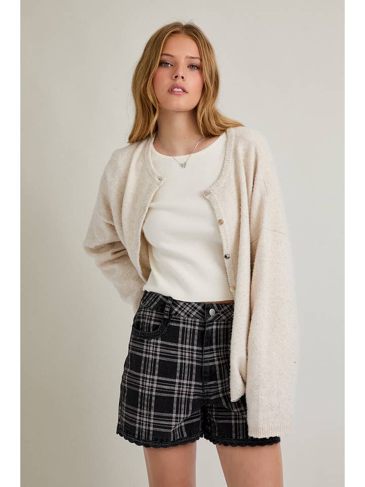 LE LIS - Wholesale Cardigan - Women's - LONG SLEEVE CREW NECK SWEATER CARDIGAN16