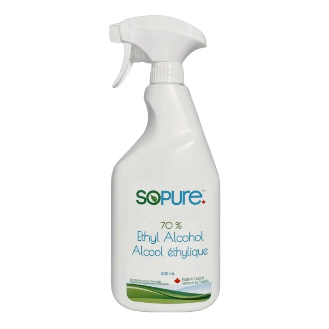 SoPure - Vente Nettoyants antibactériens - Spray à base d'alcool éthylique SoPure à 70 % (800 ml)0