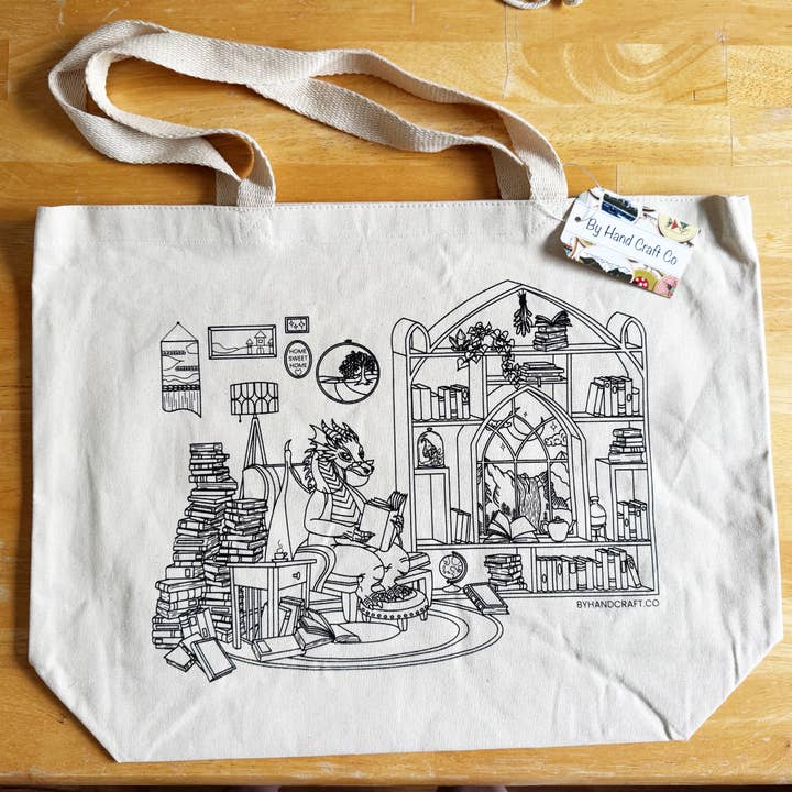 Rosanna Diggs Embroidery - Wholesale Embroidery/Cross Stitch Supplies - Book Dragon Tote Bag Embroidery Kit8