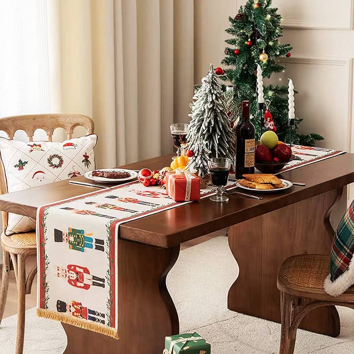 Fennco Styles - Wholesale Table Runner - Nutcracker Holiday Table Runner with Fringe