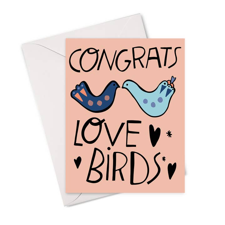 Tarjeta de tortolitos para venta al por mayor de Mostly Cloudy Paper Co.