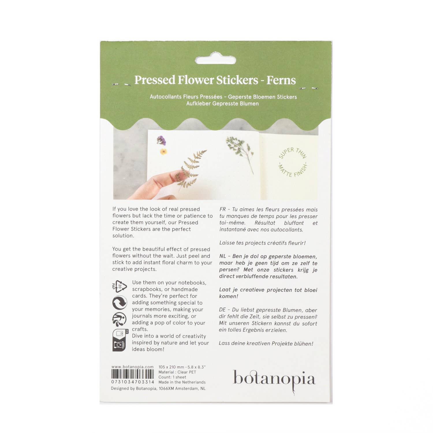 Botanopia USA - gifts , decor and cards for plant lovers - Wholesale Sticker - Pressed Flowers Sticker Sheet17