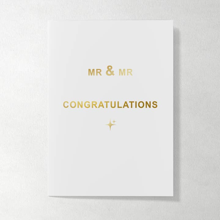 Golden Gay Wedding - Tarjeta de boda LGBT - MR & MR para venta al por mayor de Qweer Co