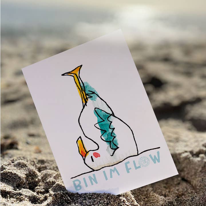 Vykort "Skulderstående" | Speciellt hälsningskort Yoga Måsar för wholesale av Prinzenart