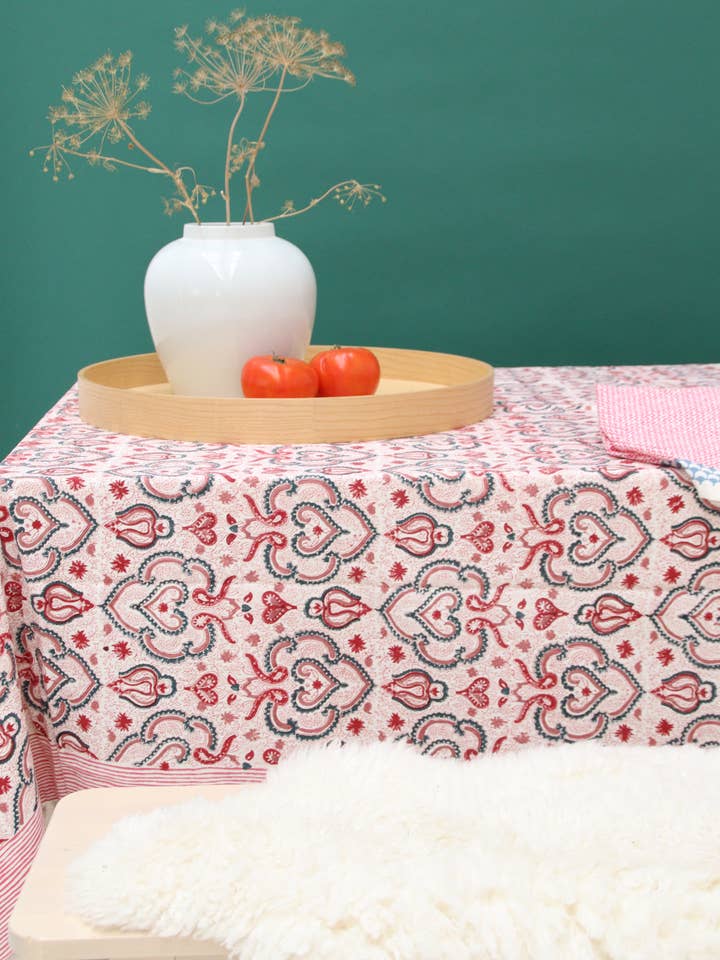 Handblockprinted Tablecloth Marigold 160 x 270 for wholesale by Rozablue