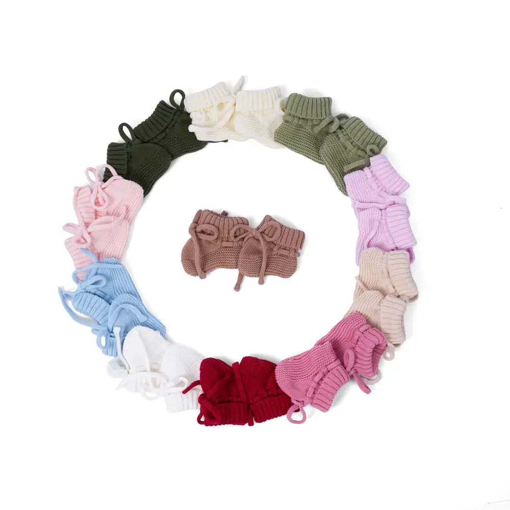 SwaddleAn - Wholesale Booties - Baby - 100% Cotton Knit Baby Booties in 11 colors58
