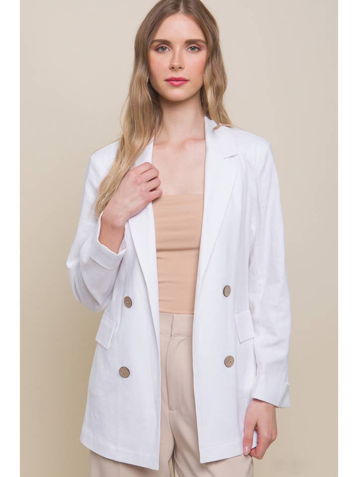 Linen Classic Slip Blazer with Pockets and other Purchase Wholesale linen blazer. Free Returns & Net 60 Terms on Faire trending on Faire.