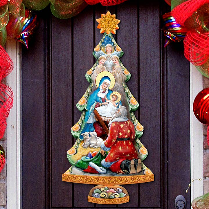 Adoration Nativity Tree Door Hanger G.DeBrekht for wholesale by Designocracy