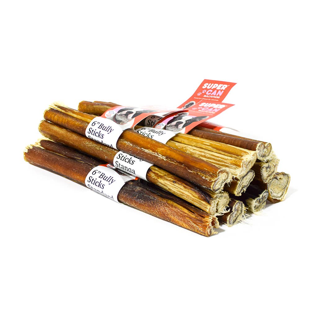 SuperCan Bully Sticks - Wholesale Pet Treats - Dog - 6" Standard Bully Sticks3