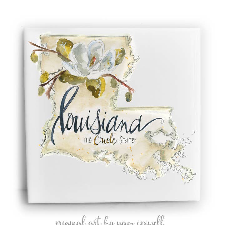 From The Heart Art - Wholesale Art Print - Louisiana Ceramic Tile0