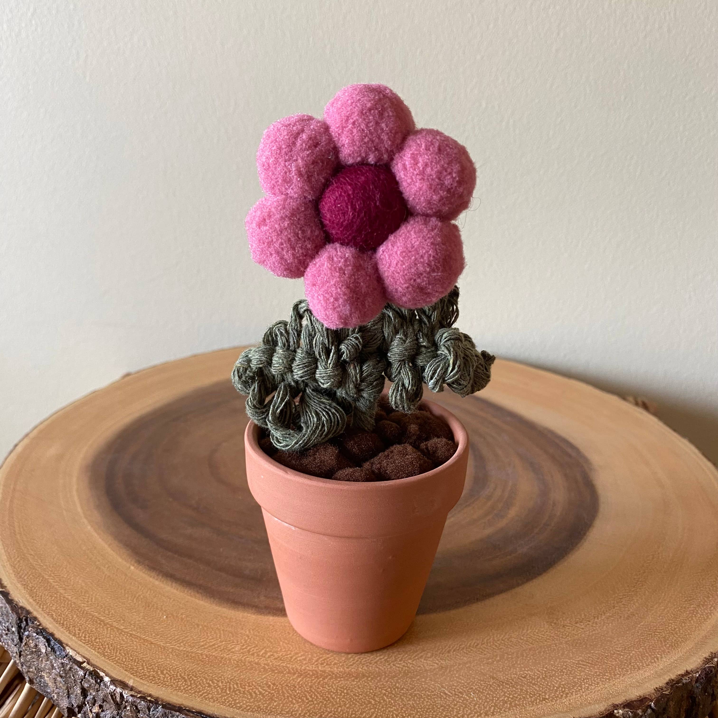 ForgetBKnot - Wholesale Artificial Flowers - Pompom, Felt and Macrame Forever Fibre Flower - Single 3