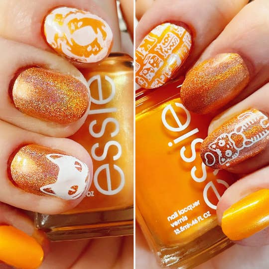 Ongles à presser pour chats Clémentine et marmelade pour la vente par Space Witch Nails