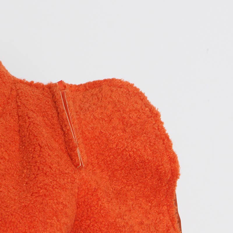 Alaranjado Jaqueta Puffer com Pelúcia e Ombreiras Feminina JK004 para venda a revendedores na Faire13