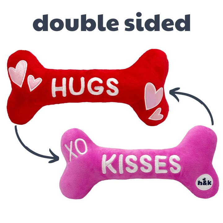 Hugs & Kisses Bone 2.0 Dog Toy (Double Sided) for wholesale by Huxley & Kent