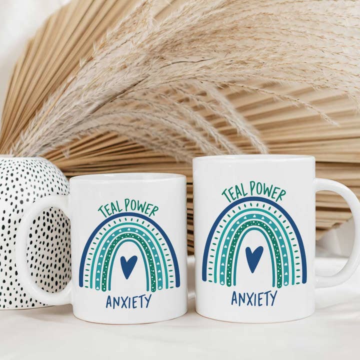 Anxiety Teal Power Coffee Mug for wholesale by Shop Intaglio
